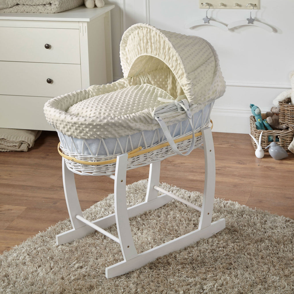 Cream Dimple Moses Basket with Stand