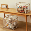 Large clear-sided folding toy storage box