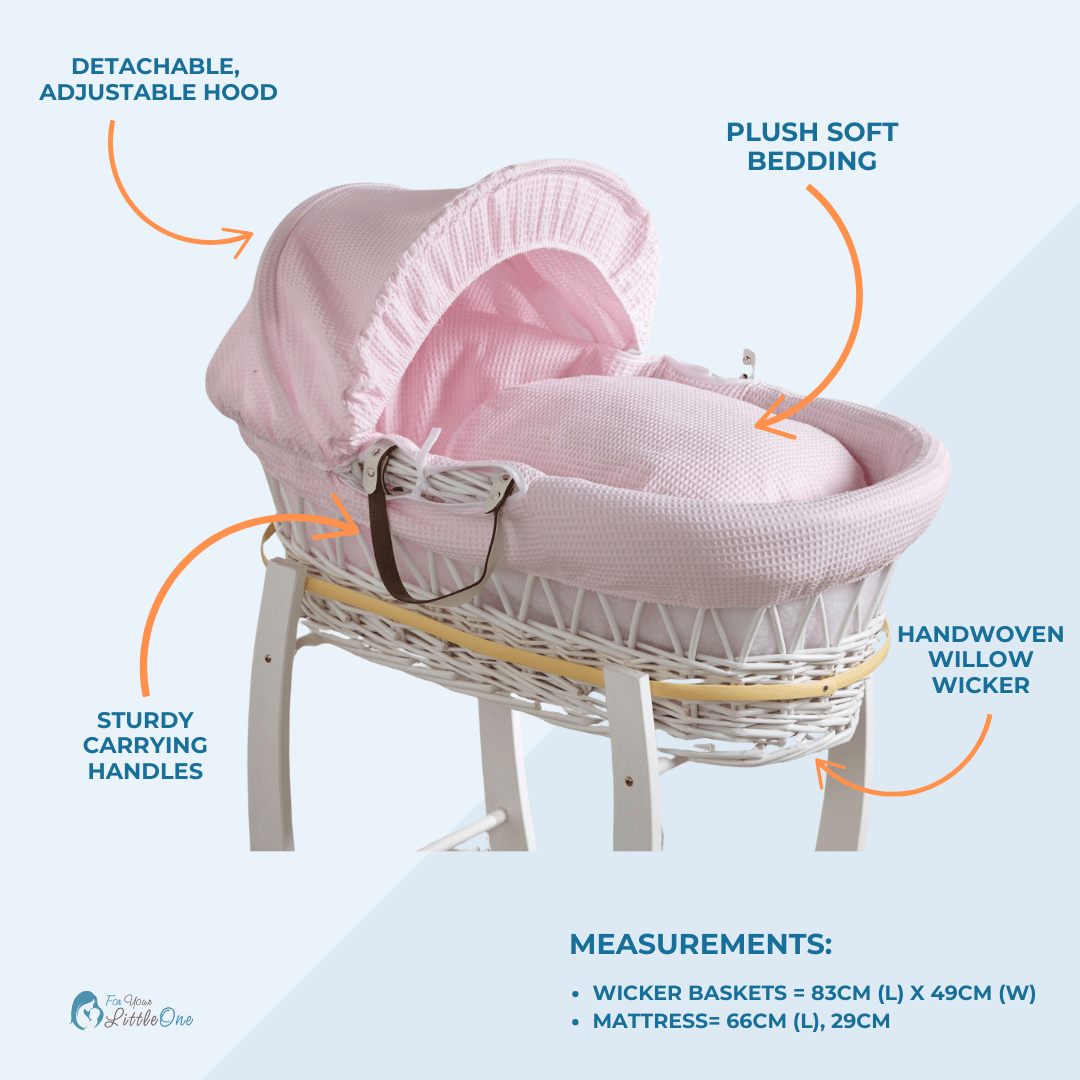 Cream Dimple Moses Basket with Stand