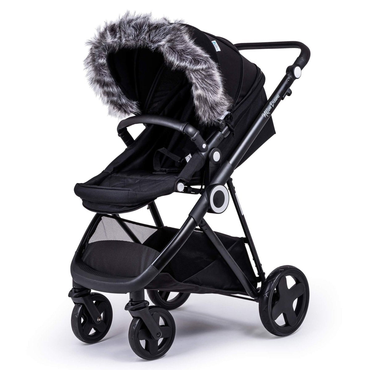 Pram Fur Hood Trim Attachment for Pushchair